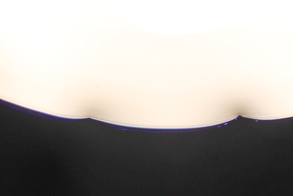 ブルーの縁取りをしたフリルが可愛い深型の電笠　D8443