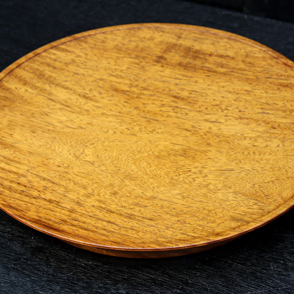 杢目の綺麗な高台付きの大きな丸盆 DC8462 – 古福庵 [ KOFUKUAN