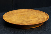 杢目の綺麗な高台付きの大きな丸盆　DC8462