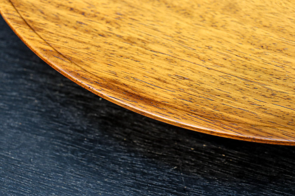 杢目の綺麗な高台付きの大きな丸盆　DC8462