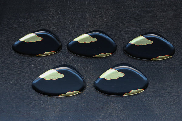 金装飾が映える漆器皿セット　DC8466　在庫5枚一組