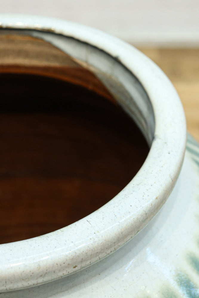 縦ストライプ柄で和の趣きある信楽焼の大きな壺 DC8477 – 古福庵