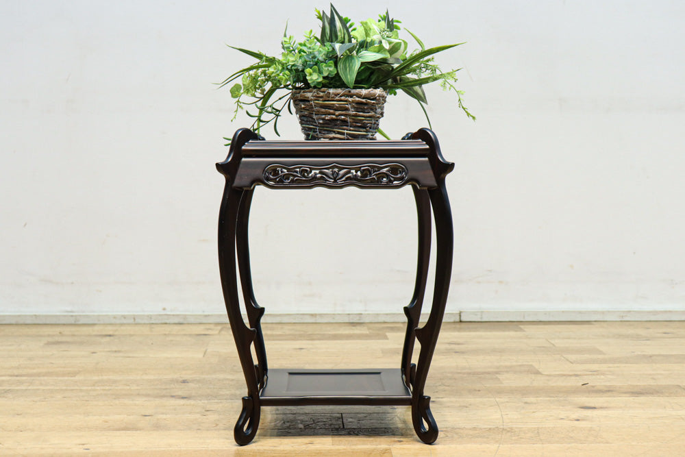 縞黒檀で上品な面持ちの猫脚花台DC8492 – 古福庵 [ KOFUKUAN