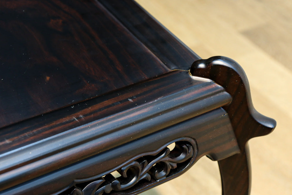 縞黒檀で上品な面持ちの猫脚花台DC8492 – 古福庵 [ KOFUKUAN