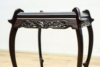 縞黒檀で上品な面持ちの猫脚花台　DC8492