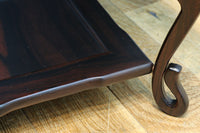 縞黒檀で上品な面持ちの猫脚花台　DC8492