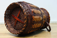 編み目模様が美しい両持ち手付の大きな花カゴ　DC8522