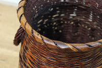 編み目模様が美しい両持ち手付の大きな花カゴ　DC8522