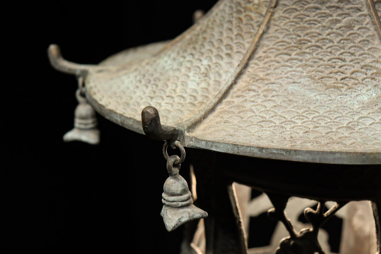 『母』 鍛鉄地 吊燈籠 鶯 松竹梅透かし 古鉄 置燈籠 （6106D20） 母』 鍛鉄地 吊燈籠 鶯 松竹梅透かし 古鉄 置燈籠 （6106D20）❣️割引