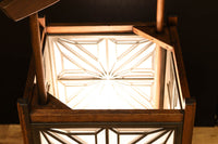 大きな麻の葉組子が浮かぶ可憐な佇まいのワーロン入り行灯　DC8529ab　在庫(a:1 b:0)台