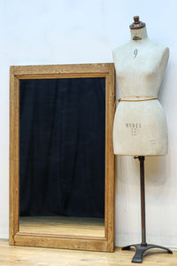 大型サイズ!! 木地色の木枠で温かみのある立て掛け鏡　DC8535