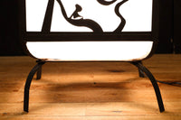 趣きある「火の用心」文字が浮かぶ鉄行灯(あんどん)　DC8551