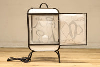 趣きある「火の用心」文字が浮かぶ鉄行灯(あんどん)　DC8551