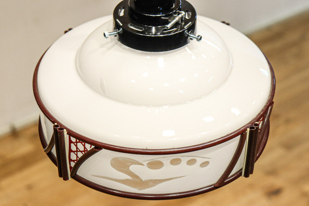 朱のセル装飾が雅な透かし模様入り電笠　DC8572