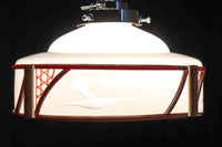 朱のセル装飾が雅な透かし模様入り電笠　DC8572