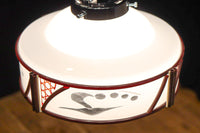 朱のセル装飾が雅な透かし模様入り電笠　DC8572