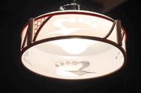 朱のセル装飾が雅な透かし模様入り電笠　DC8572