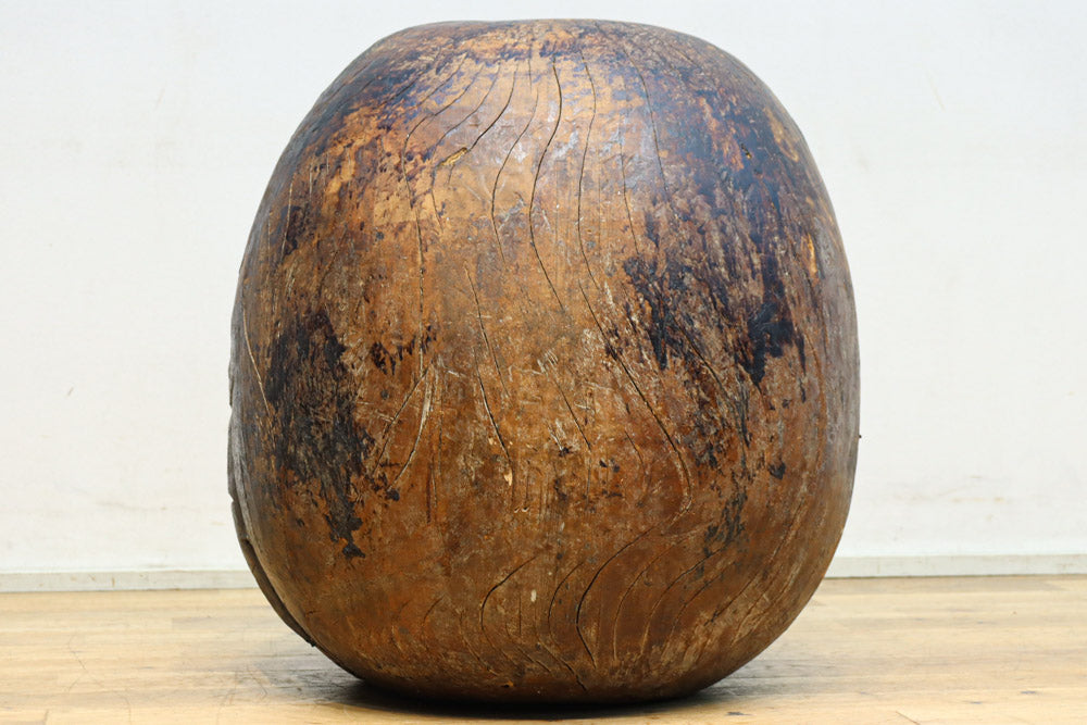 古い木彫り　面 Yahoo!オークション - 古い般若面 木製 木彫 能面 時代骨董 [H125]