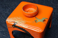 朱漆に黄金色の鶴松を添えた上品なお屠蘇セット　DC8601