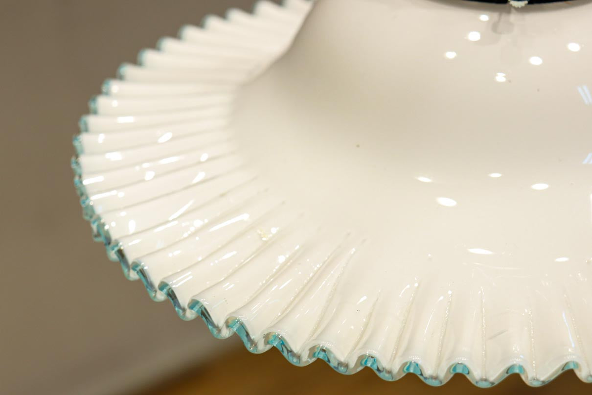 水色の縁周りが可愛らしい細やかなフリルの電笠　DC8613