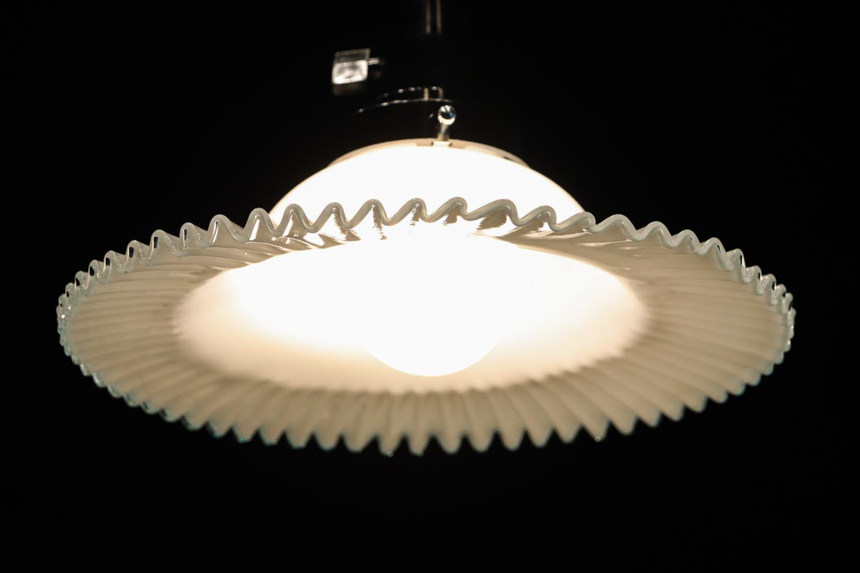 水色の縁周りが可愛らしい細やかなフリルの電笠　DC8613