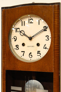 愛知時計電機製 文字やガラス装飾に手作り感のある壁掛け時計　DC8650