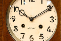 愛知時計電機製 文字やガラス装飾に手作り感のある壁掛け時計　DC8650