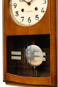 愛知時計電機製 文字やガラス装飾に手作り感のある壁掛け時計　DC8650