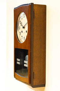 愛知時計電機製 文字やガラス装飾に手作り感のある壁掛け時計　DC8650