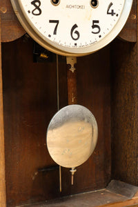 愛知時計電機製 文字やガラス装飾に手作り感のある壁掛け時計　DC8650