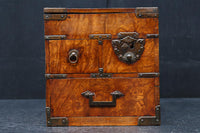 時代の風合いが味わいある色艶の綺麗な酒田硯箱　DC8672