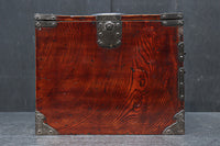 引き出し前面の杢目が美しい風格漂う硯箱　DC8673