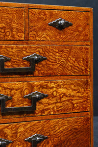 上質な杢目模様の気品ある針箱　DC8674