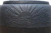 鉄の風合いに縁起の良い絵柄が馴染む消壺　DC8686