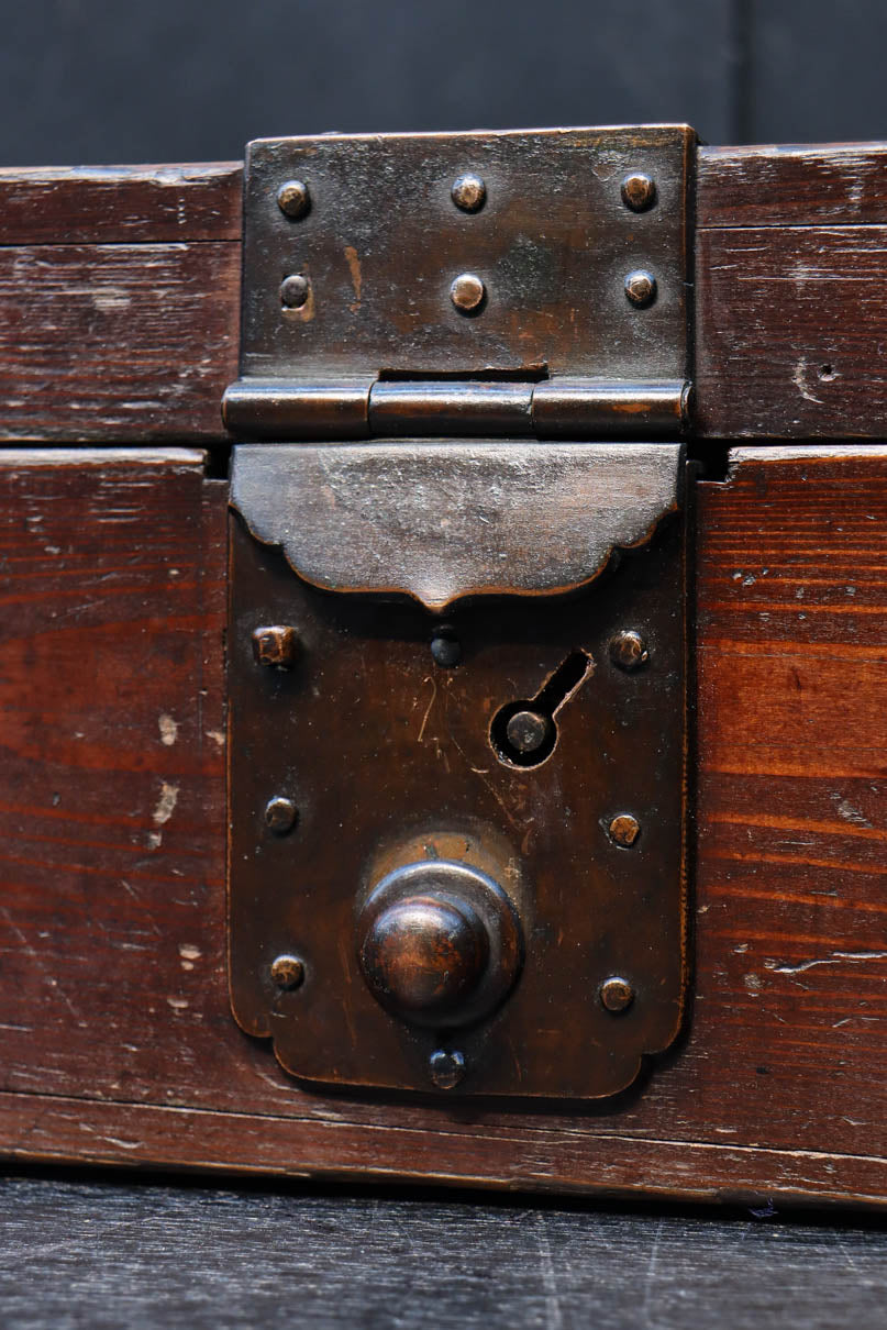 帯包金具で堅牢な面持ちの千両箱　DC8695