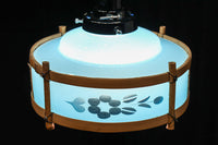 水色ガラスを竹フレームで飾る風流な電笠　DC8708