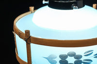 水色ガラスを竹フレームで飾る風流な電笠　DC8708