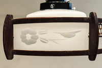 落ち着いた雰囲気のある木製フレームの電笠　DC8710