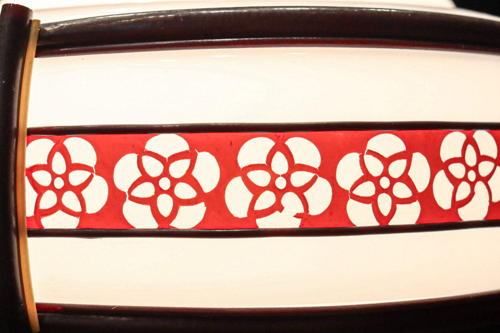 朱セルの花柄帯装飾でレトロな面持ちの電笠　DC8712