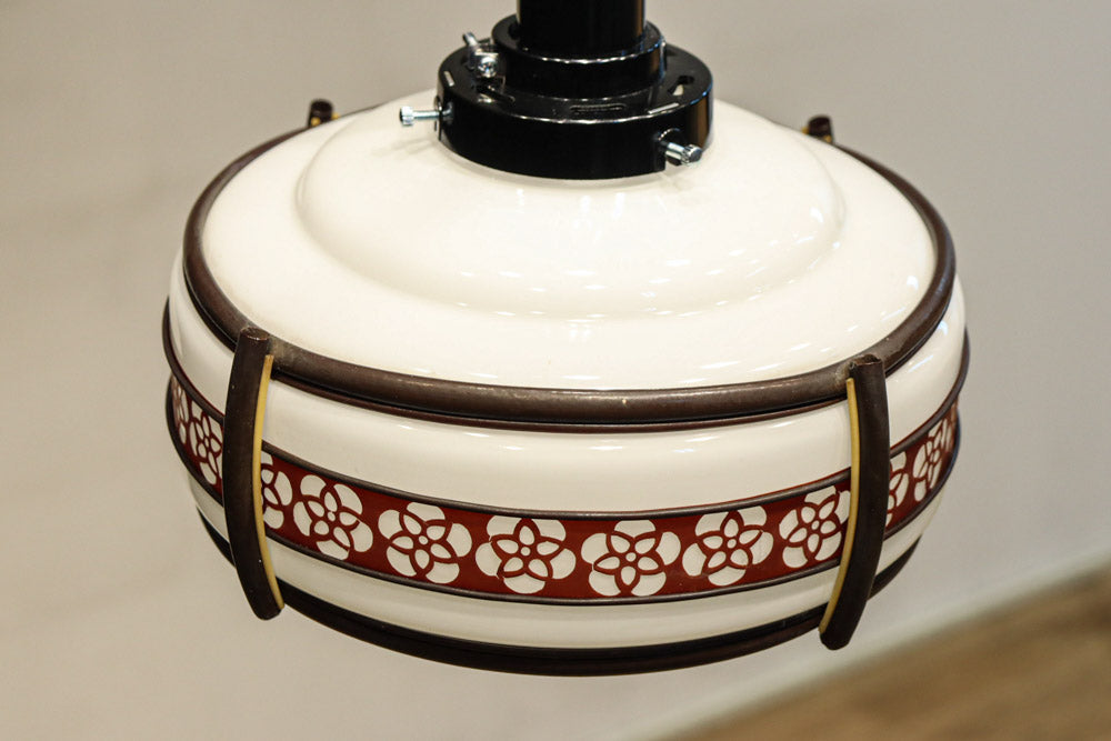 朱セルの花柄帯装飾でレトロな面持ちの電笠　DC8712