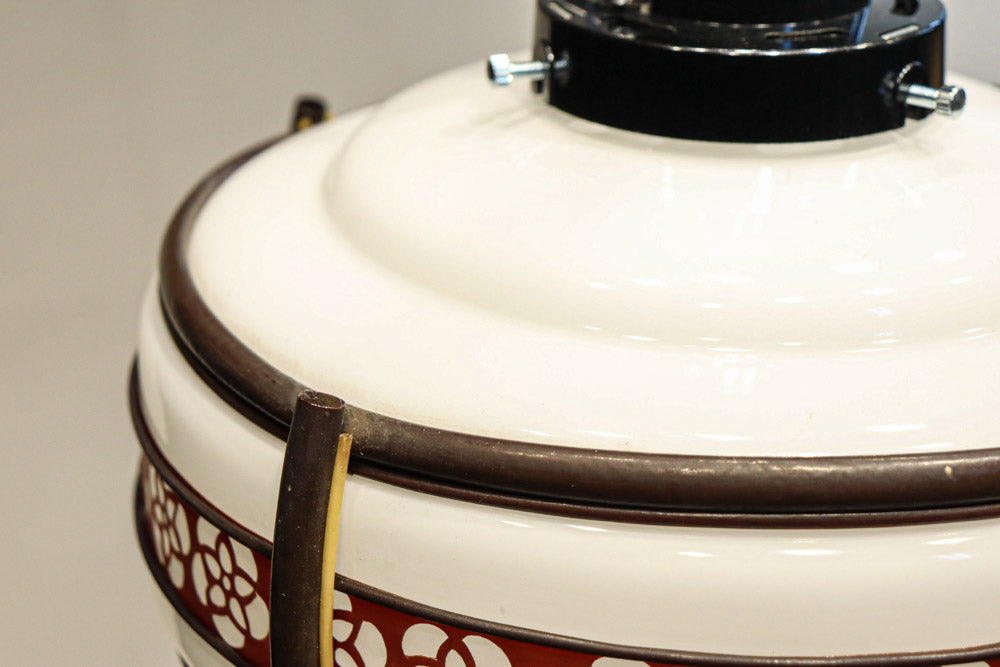 朱セルの花柄帯装飾でレトロな面持ちの電笠　DC8712