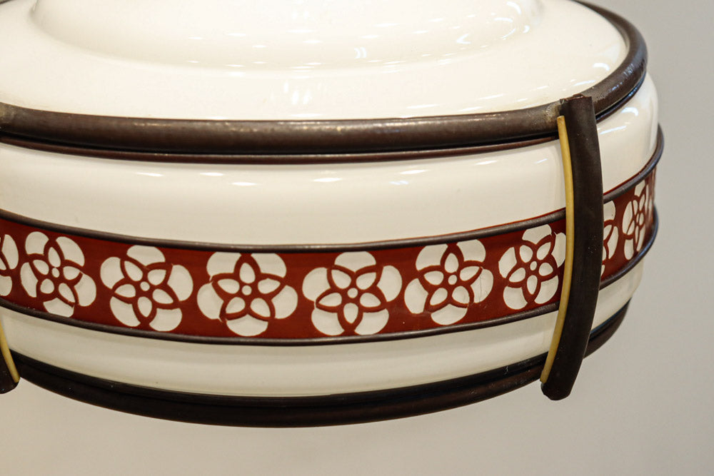 朱セルの花柄帯装飾でレトロな面持ちの電笠　DC8712