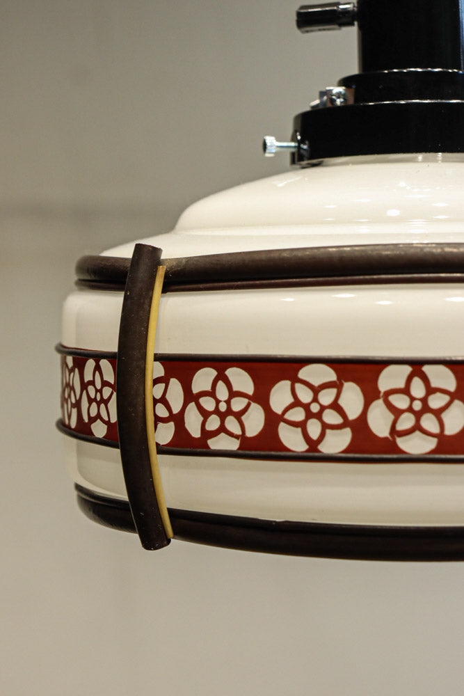 朱セルの花柄帯装飾でレトロな面持ちの電笠　DC8712