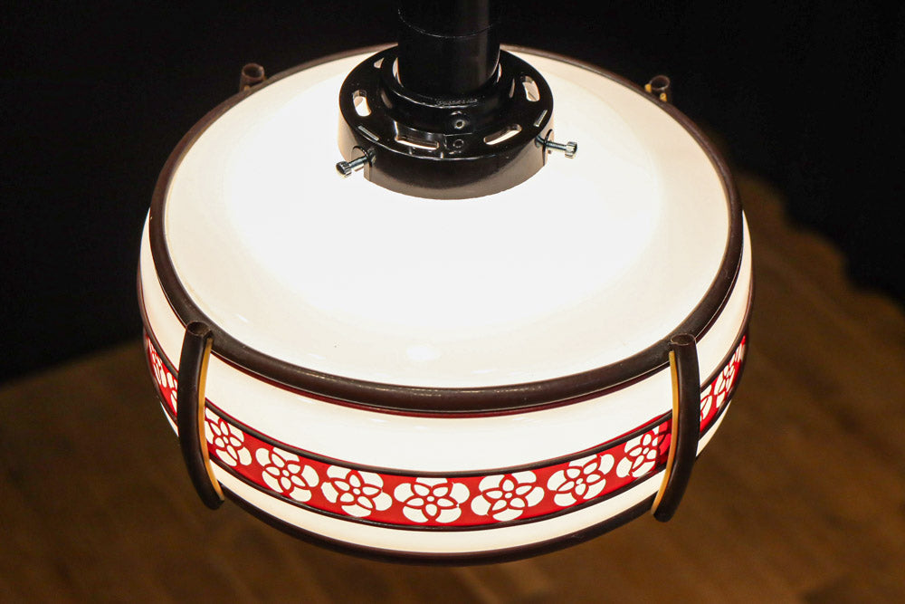 朱セルの花柄帯装飾でレトロな面持ちの電笠　DC8712