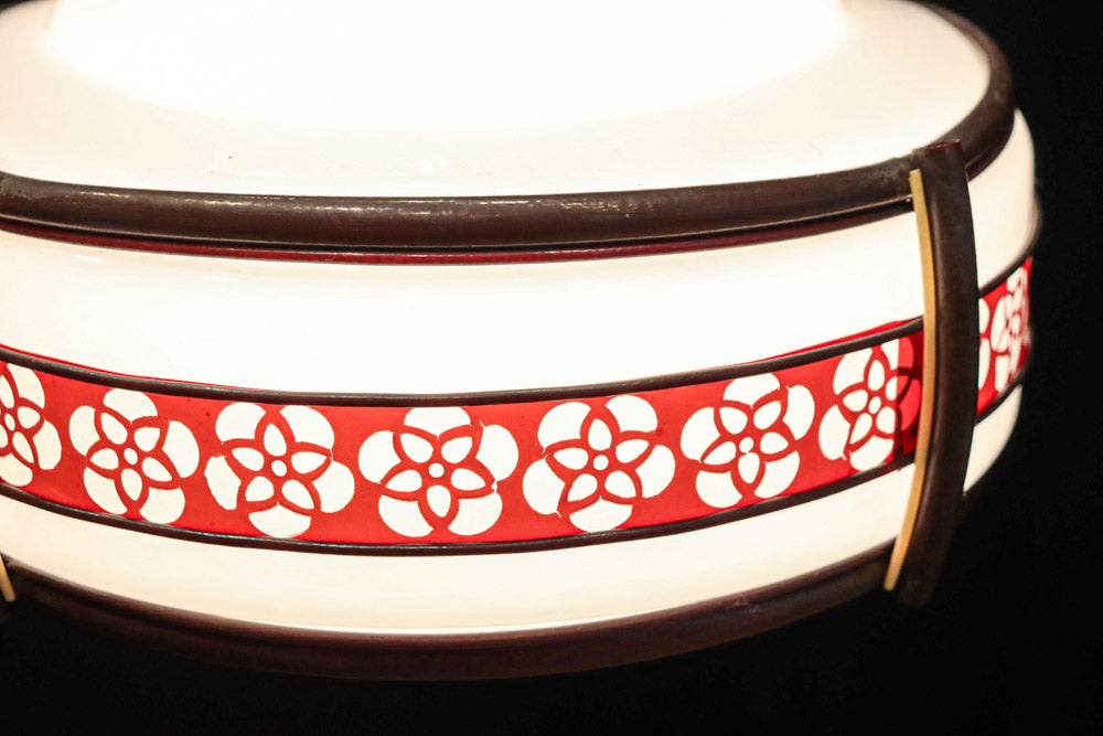 朱セルの花柄帯装飾でレトロな面持ちの電笠　DC8712