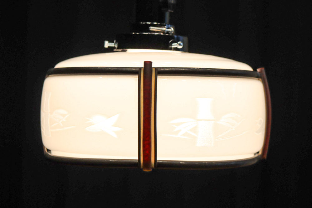 風情漂う竹雀の和柄が浮かぶ電笠　DC8718