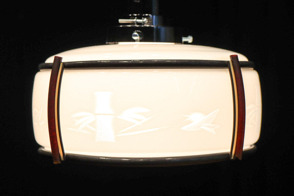 風情漂う竹雀の和柄が浮かぶ電笠　DC8718