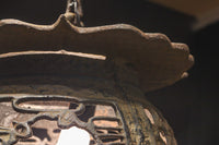 月蔓の透かし絵や青波海模様で風情ある球型吊り灯籠　DC8732