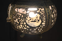 月蔓の透かし絵や青波海模様で風情ある球型吊り灯籠　DC8732