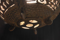 月蔓の透かし絵や青波海模様で風情ある球型吊り灯籠　DC8732